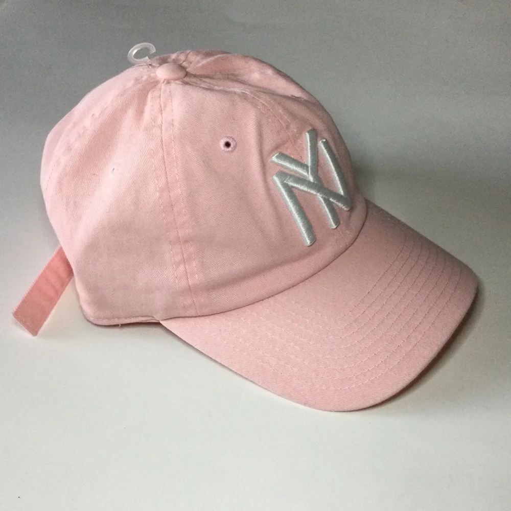 AMERICAN NEEDLE NEW YORK YANKEES LOGO BASEBALL CAP PINK OS ADJUSTABLE NWT
